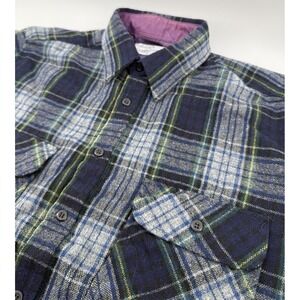VTG Sears Roebuck Shirt Men's Large Wool Blend Flannel Plaid 70s Shacket Western